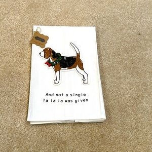 Kitchen tea towel holiday Christmas beagle dog
